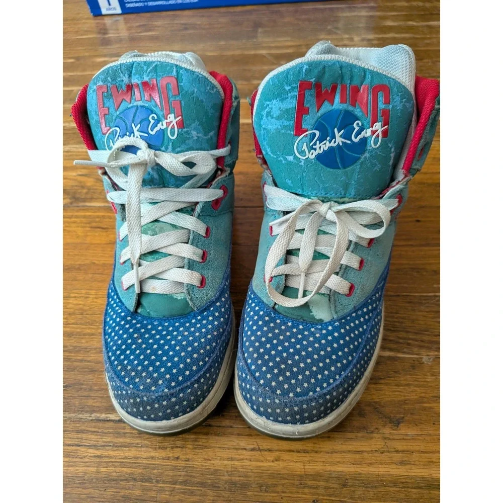 Ewing Athletics 33 HI All-Star Mens Blue Suede Lifestyle Sneakers Shoes SZ 7